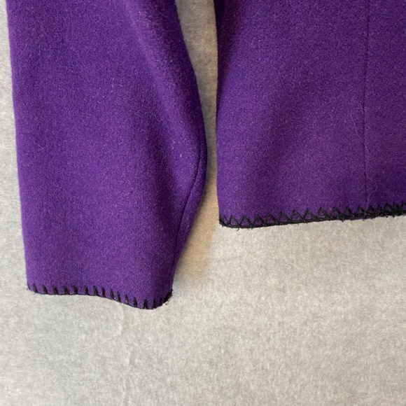 Mid-West Garment CO M/L Purple Wool Coat Vintage Cropped Stamped Buttons - Picture 4 of 7